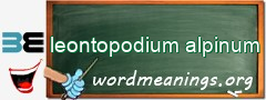 WordMeaning blackboard for leontopodium alpinum